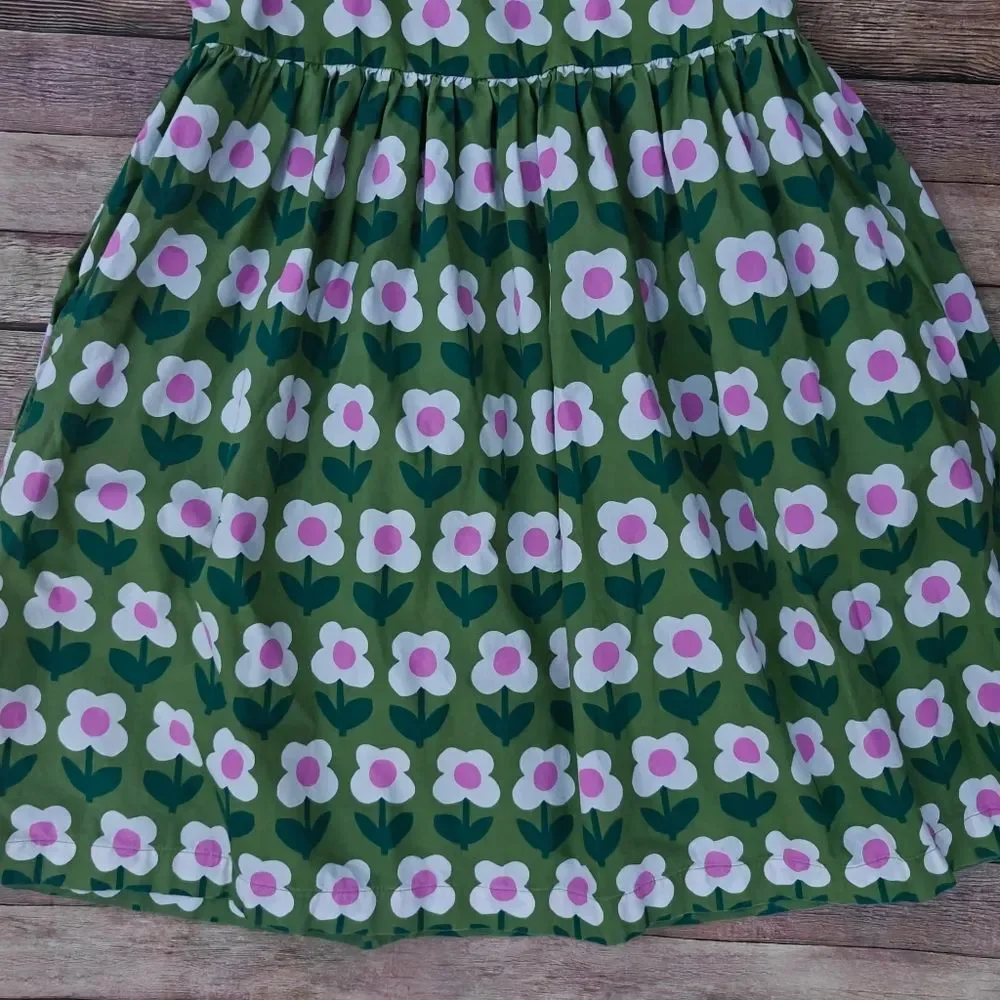 Hanna Andersson Green Floral Dress Size 12